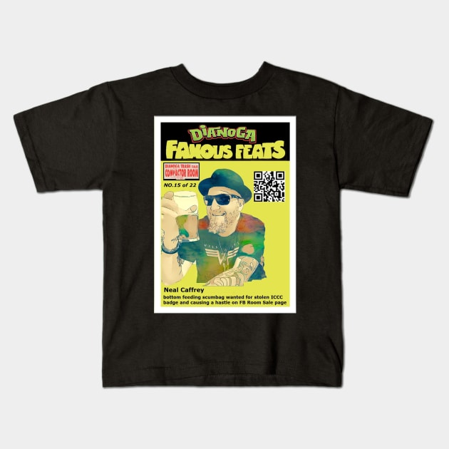 DIANOGA FAMOUS FEATS Kids T-Shirt by Anthony Jane